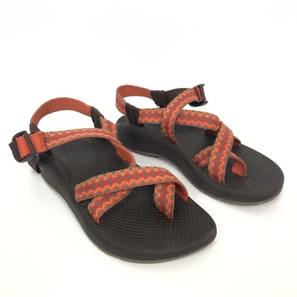 Chaco Shoes - Chaco Womens 7 ZX2 Classic Sandals Hiking Outdoors Vibram Sole Orange Aztec